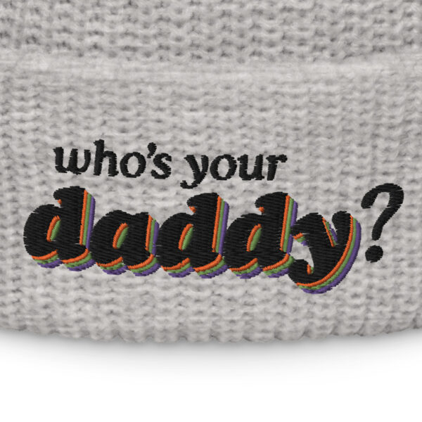 'Who's Your D?' Black on Light Beanie - Image 2