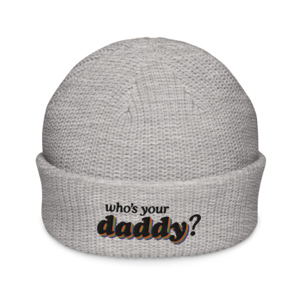 'Who's Your D?' Black on Light Beanie - Image 4