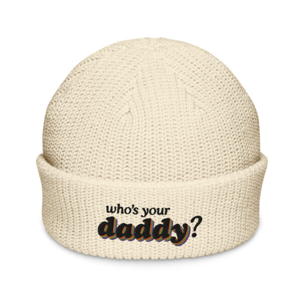 'Who's Your D?' Black on Light Beanie - Image 7