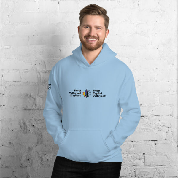 'Pride Capital Volleyball' Colour Logo on Light Hoodie - Image 10