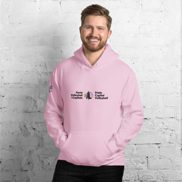 'Pride Capital Volleyball' Colour Logo on Light Hoodie - Image 4