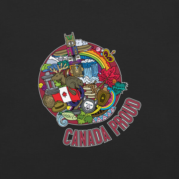 'Canada Proud' Colour on Dark T - Image 38