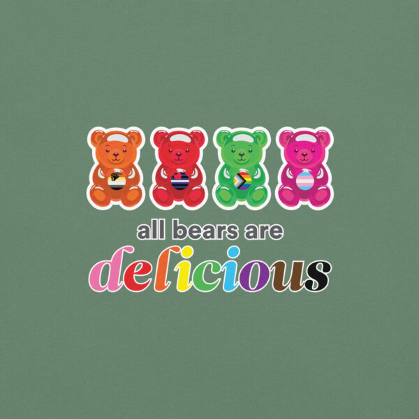 'Bears Are Delicious' Colour on Dark T - Image 8