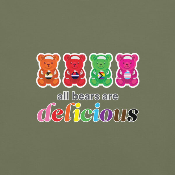 'Bears Are Delicious' Colour on Dark T - Image 11