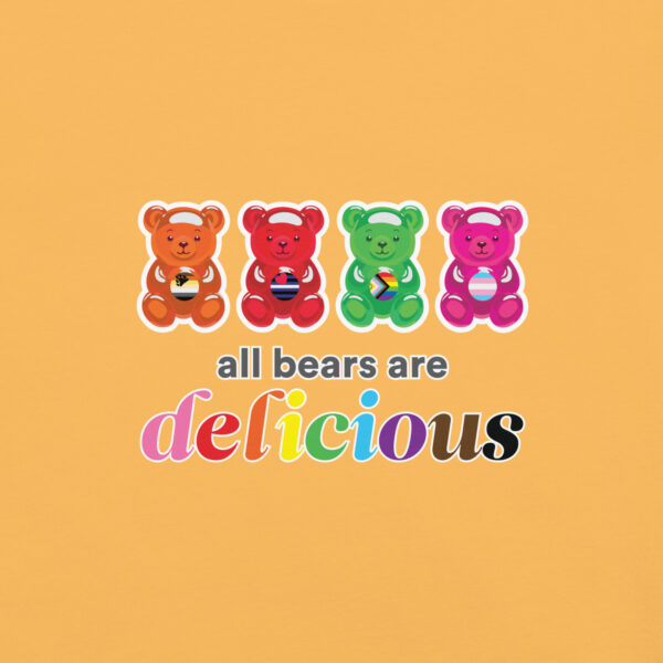 'Bears Are Delicious' Colour on Dark T - Image 5