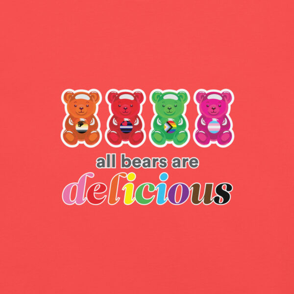 'Bears Are Delicious' Colour on Dark T - Image 2