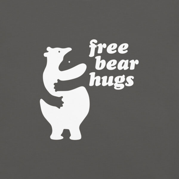 'Free Bear Hugs' White on Dark T - Image 5