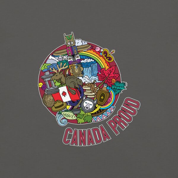 'Canada Proud' Colour on Dark T - Image 35