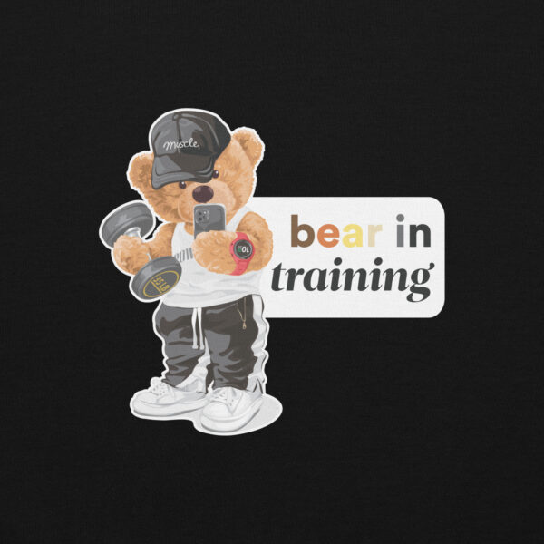 'Bear in Training' Colour on Dark Hoodie - Image 5