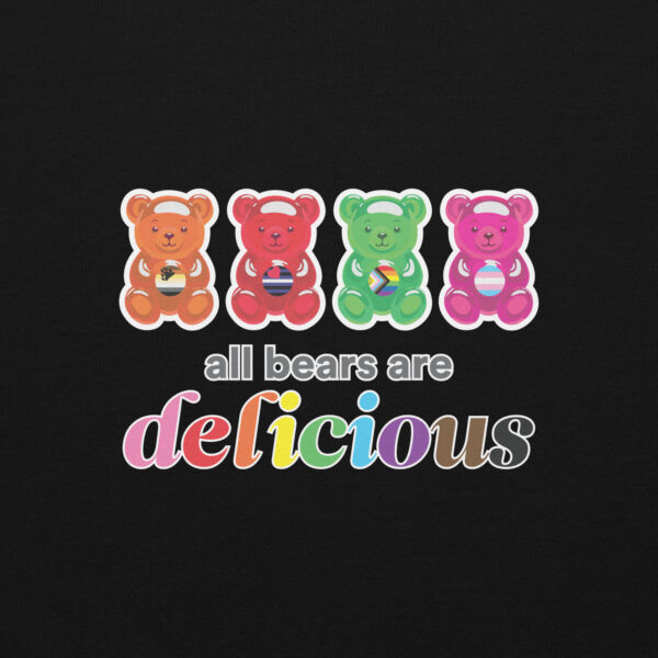 'Bears Are Delicious' Colour on Dark Hoodie - Image 5