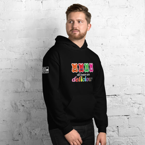 'Bears Are Delicious' Colour on Dark Hoodie - Image 6