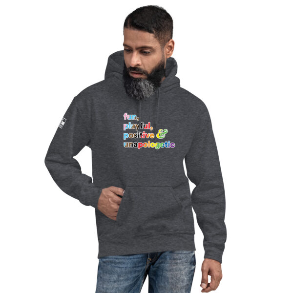 'Fun, Playful' Rainbow on Dark Hoodie - Image 16