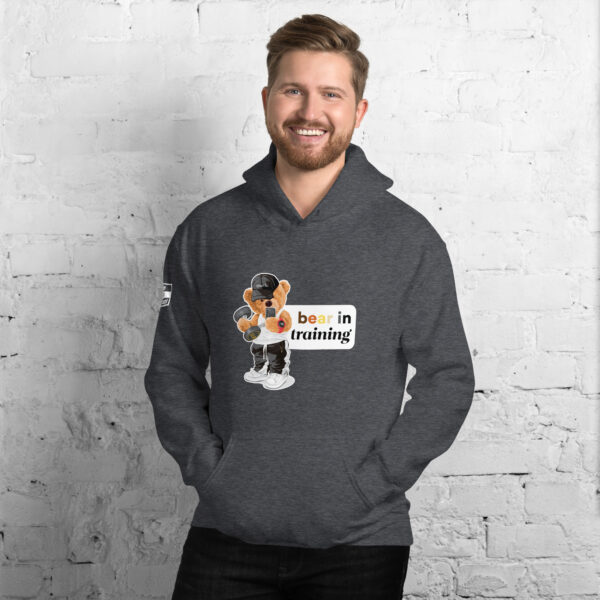 'Bear in Training' Colour on Dark Hoodie - Image 18