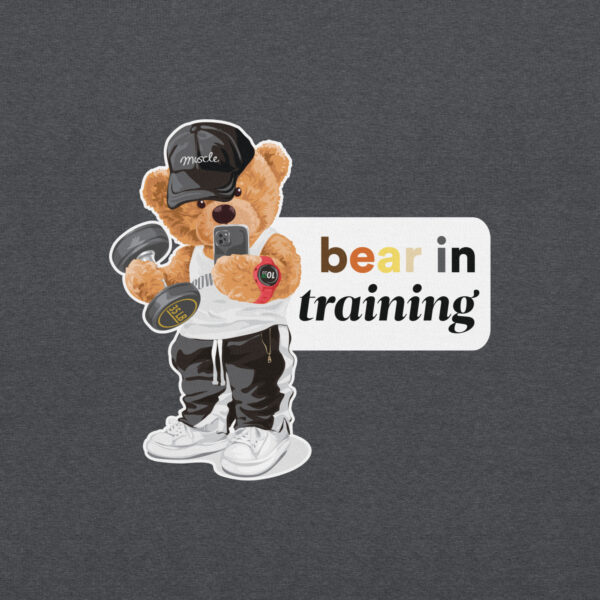 'Bear in Training' Colour on Dark Hoodie - Image 17