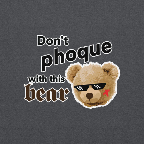 'Don't Phoque w/Bear' Colour on Dark Hoodie - Image 2