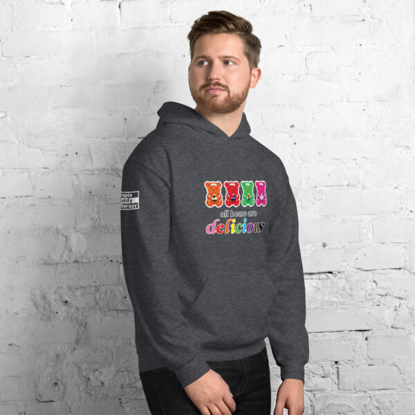 'Bears Are Delicious' Colour on Dark Hoodie - Image 15