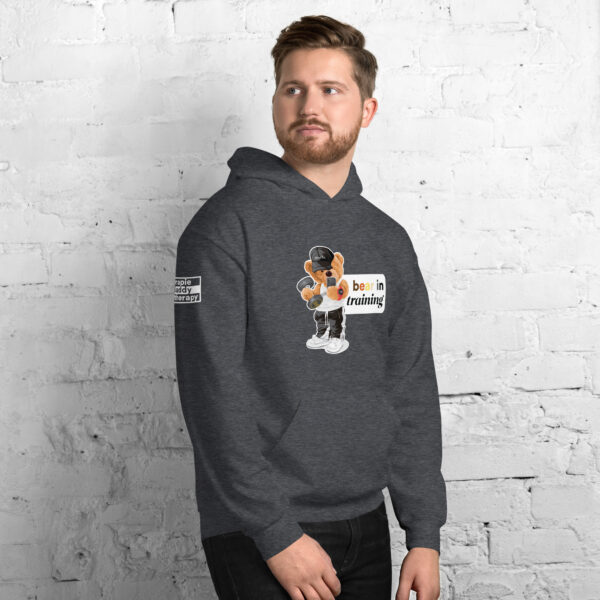 'Bear in Training' Colour on Dark Hoodie - Image 16