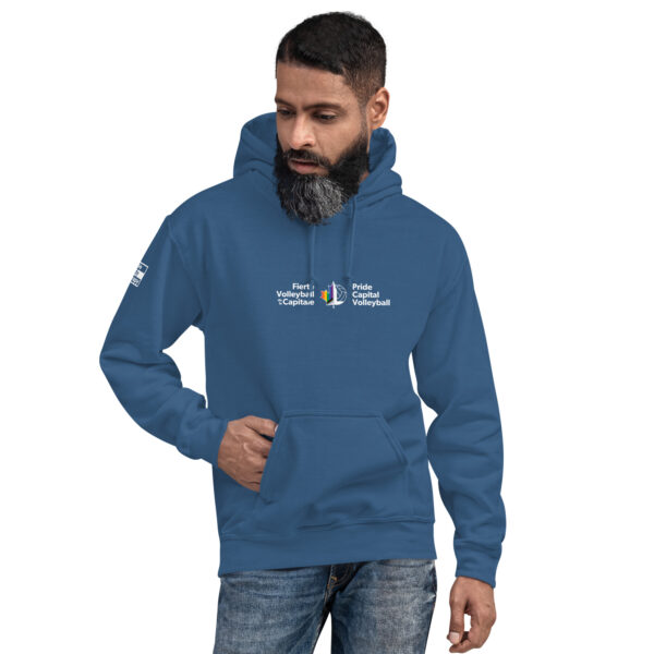 ‘Pride Capital Volleyball’ Colour Logo on Dark Hoodie - Image 16