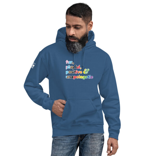 'Fun, Playful' Rainbow on Dark Hoodie