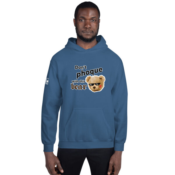 'Don't Phoque w/Bear' Colour on Dark Hoodie - Image 16