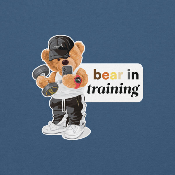 'Bear in Training' Colour on Dark Hoodie - Image 20