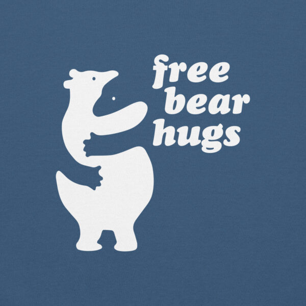 'Free Bear Hugs' White on Dark Hoodie - Image 17