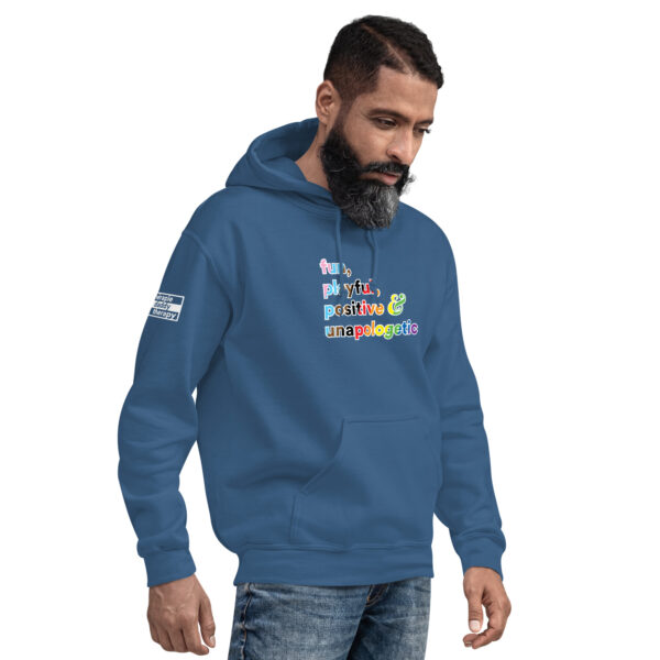 'Fun, Playful' Rainbow on Dark Hoodie - Image 3