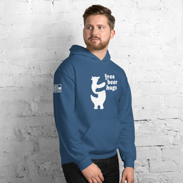 'Free Bear Hugs' White on Dark Hoodie - Image 18