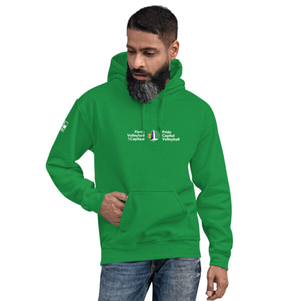 ‘Pride Capital Volleyball’ Colour Logo on Dark Hoodie - Image 19