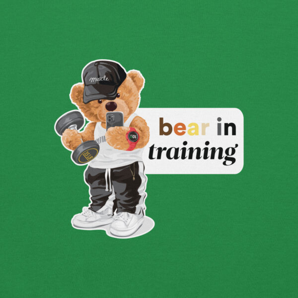 'Bear in Training' Colour on Dark Hoodie - Image 23