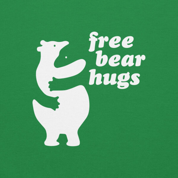 'Free Bear Hugs' White on Dark Hoodie - Image 23