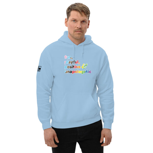 'Fun, Playful' Rainbow on Light Hoodie - Image 7