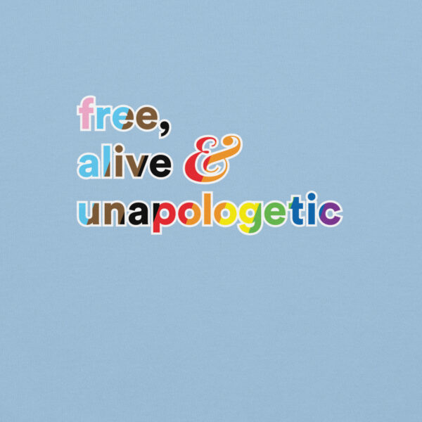 'Free, Alive V02' Rainbow on Light Hoodie - Image 8