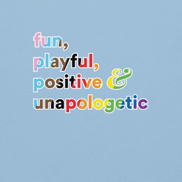 'Fun, Playful' Rainbow on Light Hoodie - Image 8