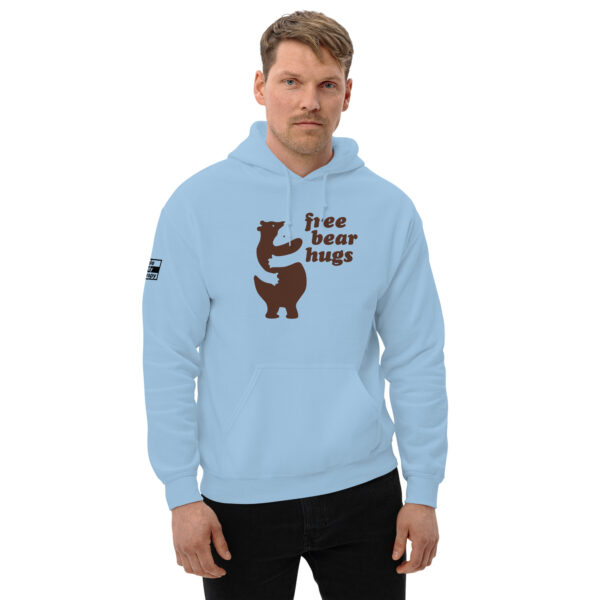 'Free Bear Hugs' Colour on Light Hoodie