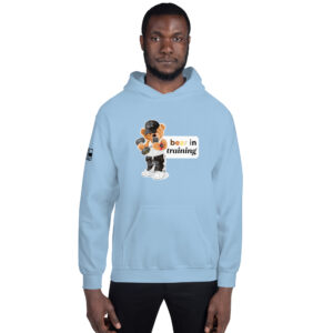 'Bear in Training' Colour on Light Hoodie