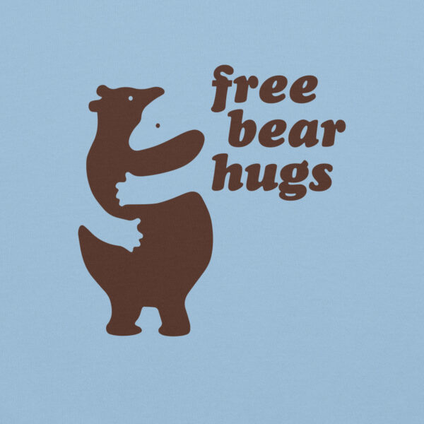 'Free Bear Hugs' Colour on Light Hoodie - Image 2