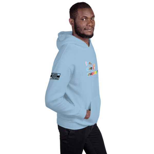 'Free, Alive V02' Rainbow on Light Hoodie - Image 9