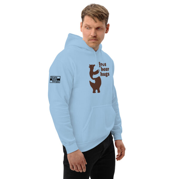 'Free Bear Hugs' Colour on Light Hoodie - Image 3