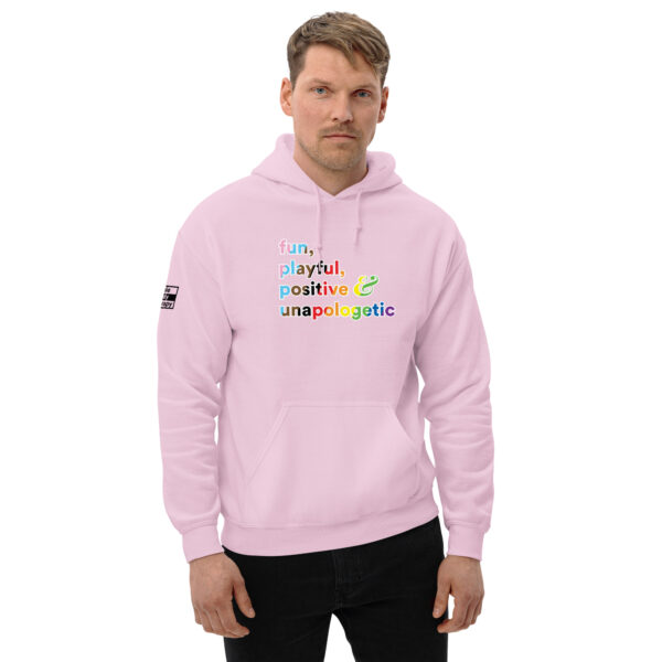 'Fun, Playful' Rainbow on Light Hoodie - Image 3