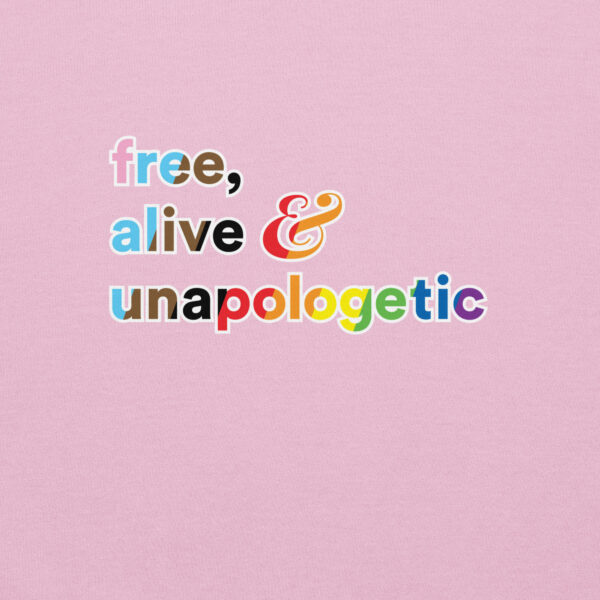 'Free, Alive V02' Rainbow on Light Hoodie - Image 11