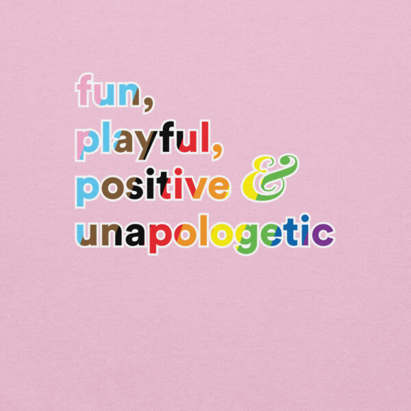 'Fun, Playful' Rainbow on Light Hoodie - Image 2