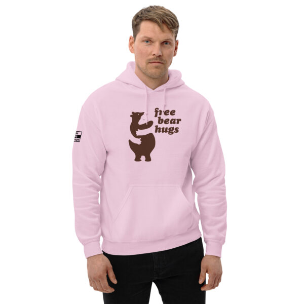 'Free Bear Hugs' Colour on Light Hoodie - Image 7