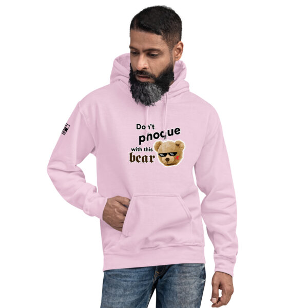 'Don't Phoque w/Bear' Colour on Light Hoodie - Image 7