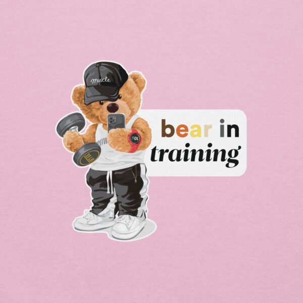 'Bear in Training' Colour on Light Hoodie - Image 8