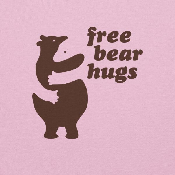 'Free Bear Hugs' Colour on Light Hoodie - Image 8