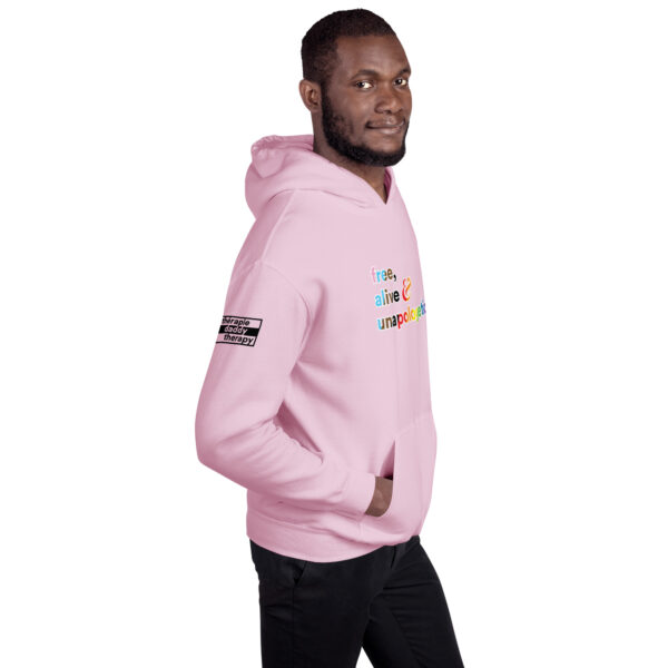 'Free, Alive V02' Rainbow on Light Hoodie - Image 12