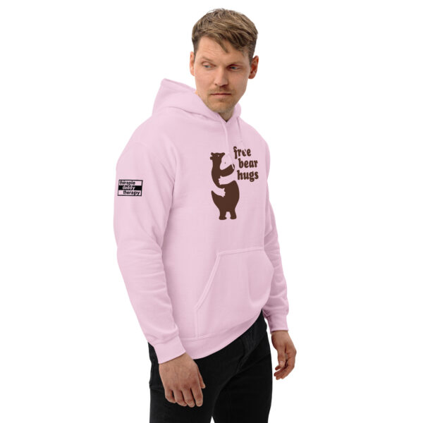 'Free Bear Hugs' Colour on Light Hoodie - Image 9