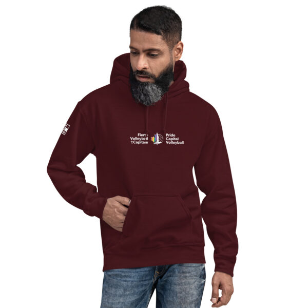 ‘Pride Capital Volleyball’ Colour Logo on Dark Hoodie