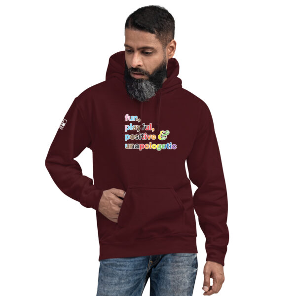 'Fun, Playful' Rainbow on Dark Hoodie - Image 10